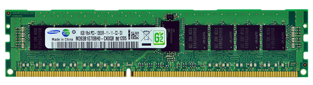 M393B1G70BH0-CK0Q8 Samsung 8GB PC3-12800 DDR3-1600MHz ECC Registered CL11 240-Pin DIMM Single Rank Memory Module