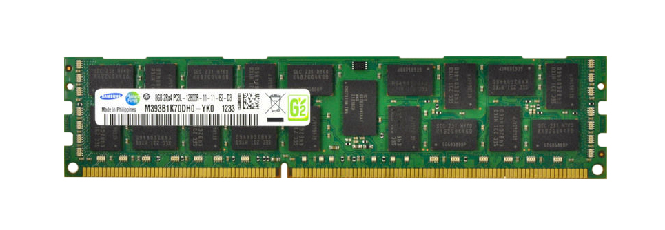 M393B1K70DH0-YKO Samsung 8GB PC3-12800 DDR3-1600MHz ECC Registered CL11 240-Pin DIMM 1.35V Low Voltage Dual Rank Memory Module