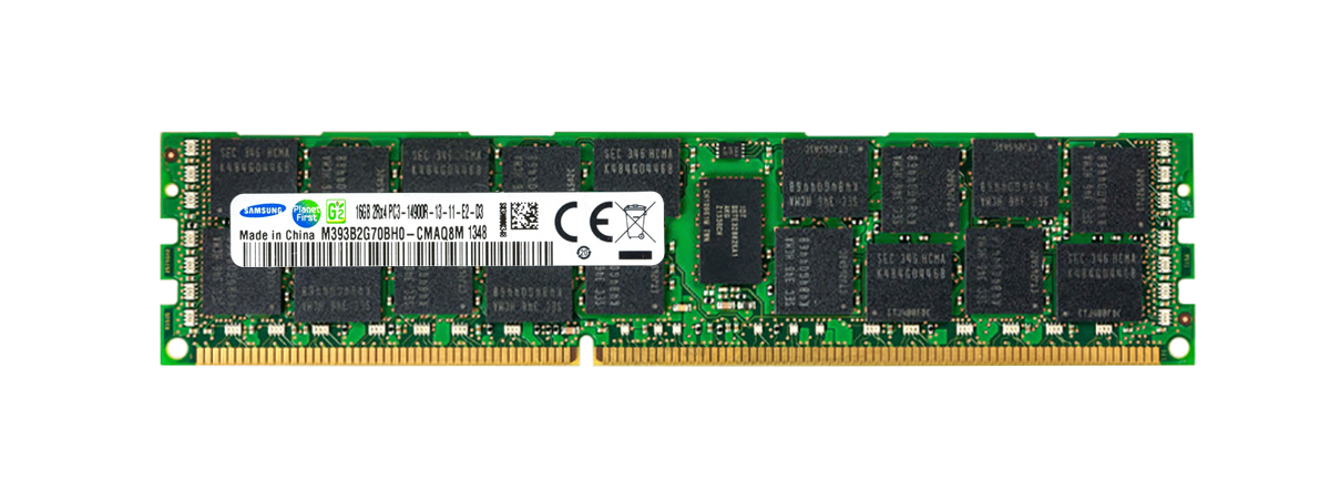 M393B2G70BH0-CMAQ8 Samsung 16GB PC3-14900 DDR3-1866MHz ECC Registered CL13 240-Pin DIMM Dual Rank Memory Module