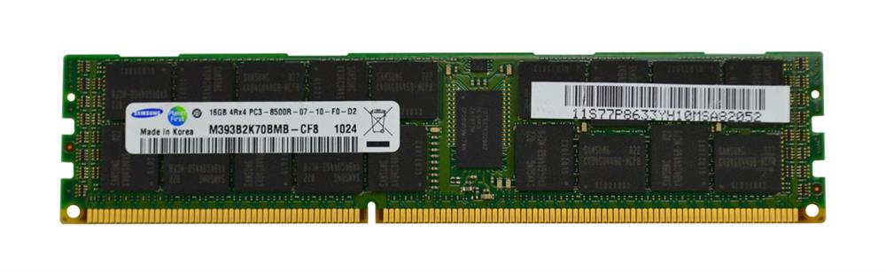 M393B2K70BMB-CF8 Samsung 16GB PC3-8500 DDR3-1066MHz ECC Registered CL7 240-Pin DIMM Quad Rank Memory Module