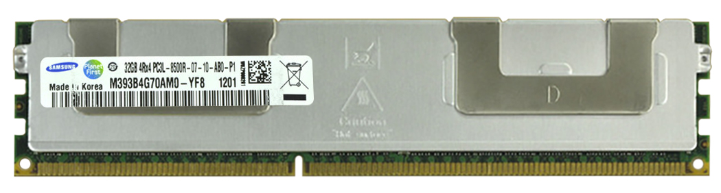M393B4G70AM0-YF8 Samsung 32GB PC3-8500 DDR3-1066MHz ECC Registered CL7 240-Pin DIMM 1.35V Low Voltage Quad Rank Memory Module