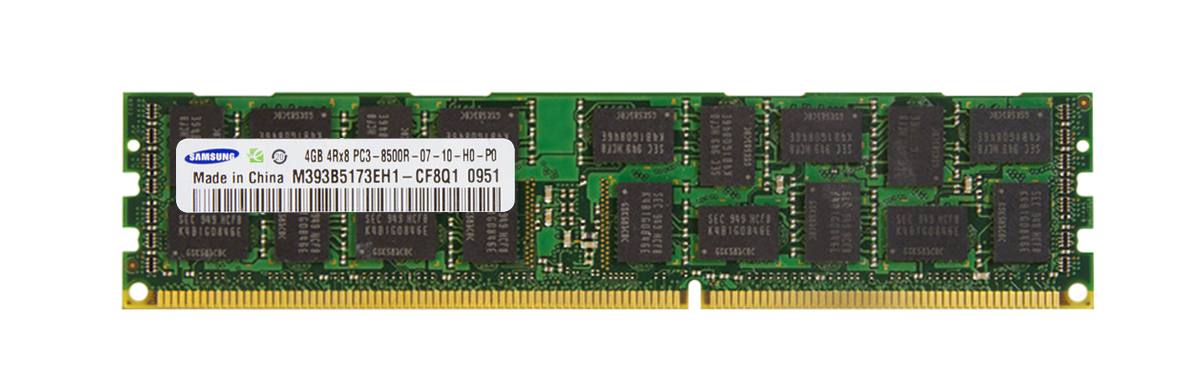 M393B5173EH1-CF8 Samsung 4GB PC3-8500 DDR3-1066MHz ECC Registered CL7 240-Pin DIMM Quad Rank Memory Module