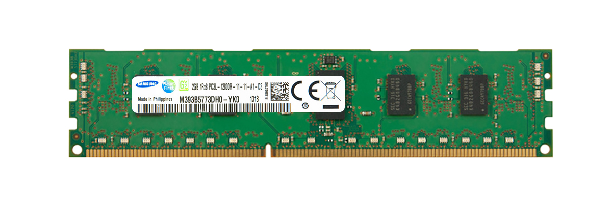 M393B5773DH0-YK0 Samsung 2GB PC3-12800 DDR3-1600MHz ECC Registered CL11 240-Pin DIMM 1.35V Low Voltage single Rank Memory Module