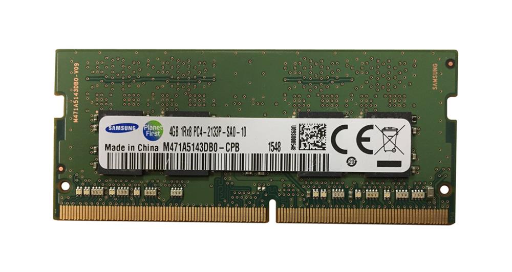M471A5143DB0-CPB Samsung 4GB PC4-17000 DDR4-2133MHz non-ECC Unbuffered CL15 260-Pin SoDimm 1.2V Single Rank Memory Module