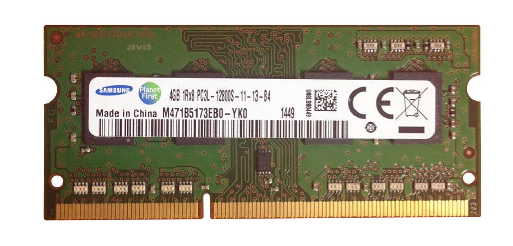 M471B5173EB0-YK0 Samsung 4GB PC3-12800 DDR3-1600MHz non-ECC Unbuffered CL11 204-Pin SoDimm 1.35V Low Voltage Single Rank Memory Module