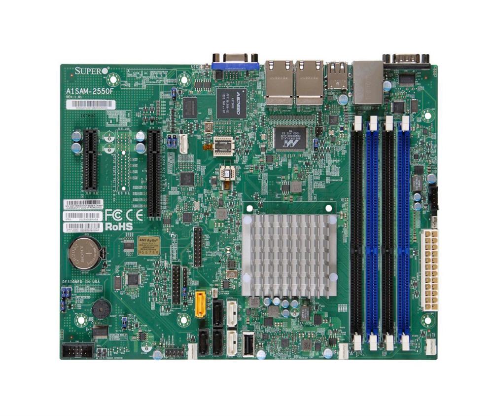 MBA1AM25 SuperMicro Socket FCBGA 1283 System On Chipset Intel Atom C2550 Processors Support DDR3 4x DIMM 2x SATA3 6.0Gb/s Micro-ATX Server Motherboard (Refurbished)