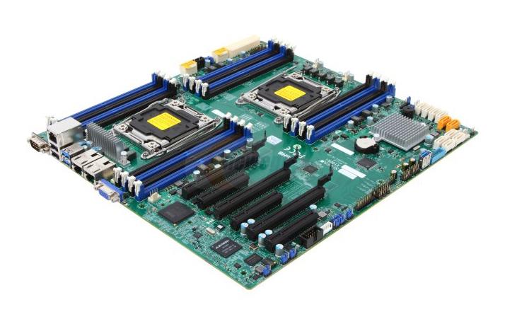 MBDX10DRITO3YR SuperMicro X10DRi-T Dual Socket R3 LGA 2011 Xeon E5-2600 v4 / v3 Intel C612 Chipset DDR4 16 x DIMM 10 x SATA 6Gbps E-ATX Server Motherboard (Refurbished)