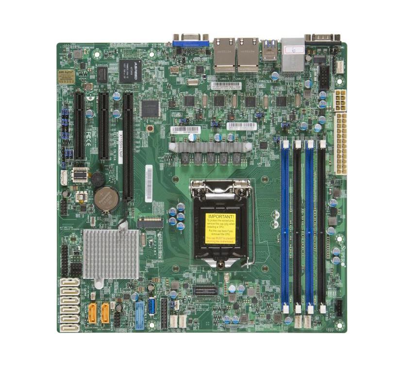 MBDX11SSHLN4FO SuperMicro X11SSH-LN4F Socket H4 LGA 1151 Xeon E3-1200 v5 / v6 Intel C236 Chipset DDR4 4 x DIMM 8 x SATA 6Gbps micro-ATX Server Motherboard (Refurbished)