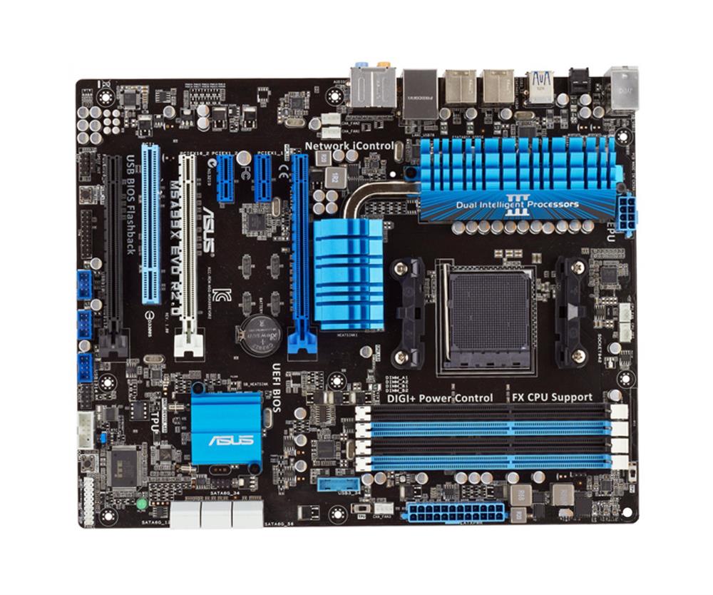 MBM5A99E2 ASUS Socket AM3+ AMD 990X + SB950 Chipset AMD FX/ AMD Phenom II/ AMD Athlon II/ AMD Sempron 100 Series Processors Support DDR3 4x DIMM 6x SATA 6.0Gb/s ATX Motherboard (Refurbished)