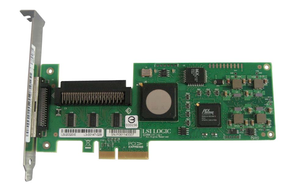 MM052 Dell Ultra-320 SCSI LVD Single Channel PCI Express x4 Low Profile HBA Controller Card