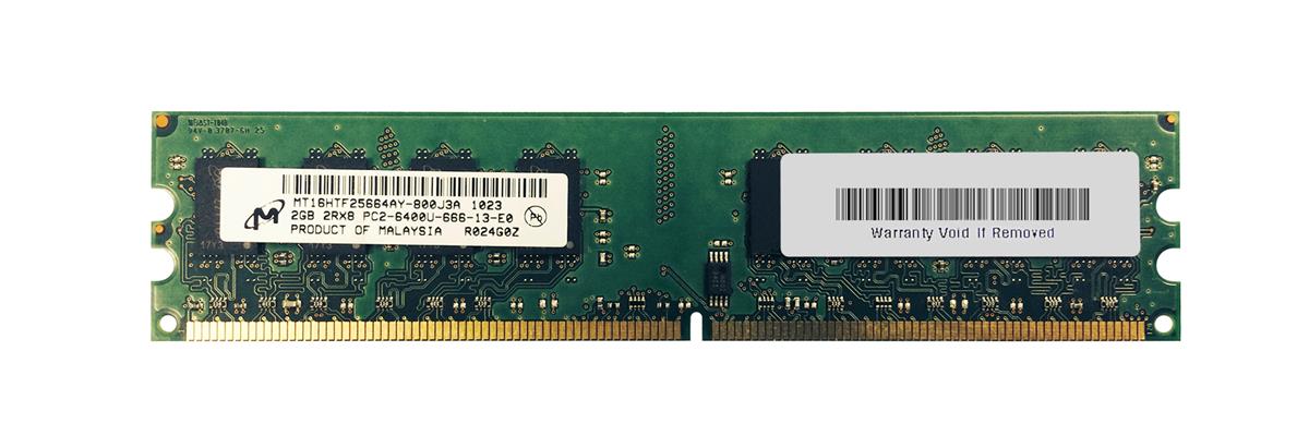 MT16HTF25664AY-800J3A Micron 2GB PC2-6400 DDR2-800MHz non-ECC Unbuffered CL6 240-Pin DIMM Dual Rank Memory Module