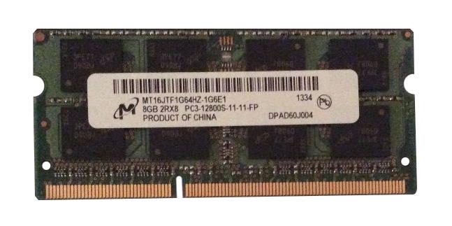 MT16JTF1G64HZ-1G6E1 Micron 8GB PC3-12800 DDR3-1600MHz non-ECC Unbuffered CL11 204-Pin SoDimm Dual Rank Memory Module