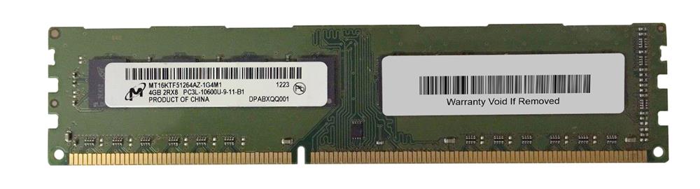 MT16KTF51264AZ-1G4M1 Micron 4GB PC3-10600 DDR3-1333MHz non-ECC Unbuffered CL9 240-Pin DIMM 1.35V Low Voltage Dual Rank Memory Module
