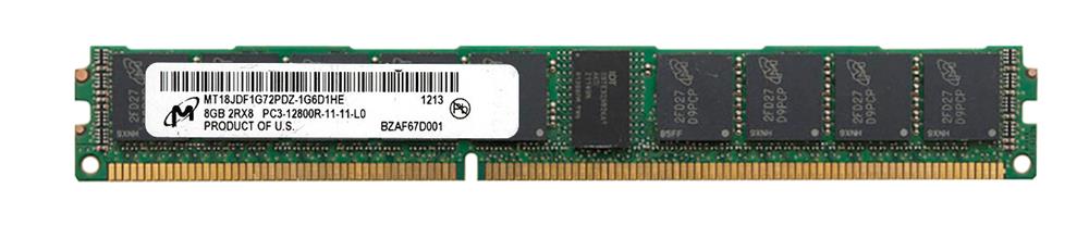 MT18JDF1G72PDZ-1G6 Micron 8GB PC3-12800 DDR3-1600MHz ECC Registered CL11 240-Pin DIMM Very Low Profile (VLP) Dual Rank Memory Module