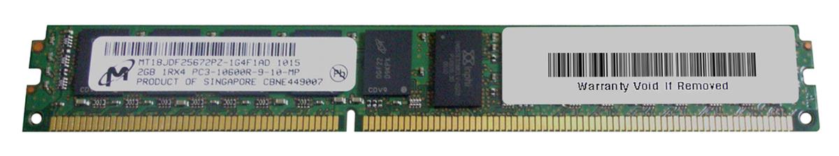 MT18JDF25672PZ-1G4 Micron 2GB PC3-10600 DDR3-1333MHz ECC Registered CL9 240-Pin DIMM Very Low Profile (VLP) Single Rank Memory Module