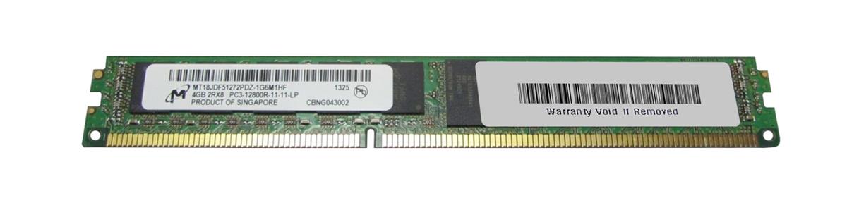 MT18JDF51272PDZ-1G6M1 Micron 4GB PC3-12800 DDR3-1600MHz ECC Registered CL11 240-Pin DIMM Very Low Profile (VLP) Dual Rank Memory Module