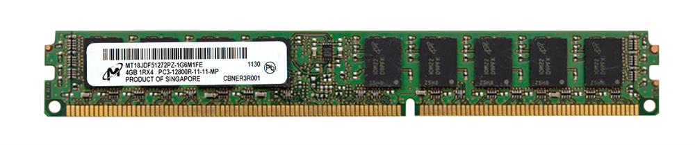 MT18JDF51272PZ-1G6M1 Micron 4GB PC3-12800 DDR3-1600MHz ECC Registered CL11 240-Pin DIMM Very Low Profile (VLP) Single Rank Memory Module