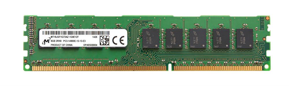 MT18JSF1G72AZ-1G9 Micron 8GB PC3-14900 DDR3-1866MHz ECC Unbuffered CL13 240-Pin DIMM Dual Rank Memory Module