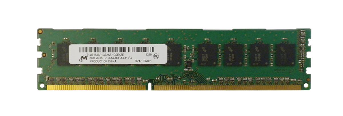 MT18JSF1G72AZ-1G9E1ZE Micron 8GB PC3-14900 DDR3-1866MHz ECC Unbuffered CL13 240-Pin DIMM Dual Rank Memory Module