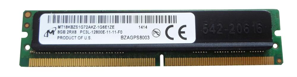 MT18KBZS1G72AKZ-1G6E1 Micron 8GB PC3-12800 DDR3-1600MHz ECC Unbuffered CL11 244-Pin Mini-DIMM 1.35V Low Voltage Very Low Profile (VLP) Dual Rank Memory Module