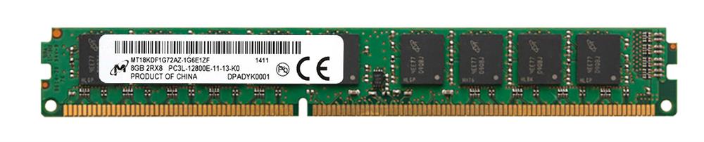 MT18KDF1G72AZ-1G6E1 Micron 8GB PC3-12800 DDR3-1600MHz ECC Unbuffered CL11 240-Pin DIMM 1.35V Low Voltage Very Low Profile (VLP) Dual Rank Memory Module