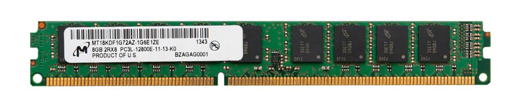 MT18KDF1G72AZ-1G6E1ZE Micron 8GB PC3-12800 DDR3-1600MHz ECC Unbuffered CL11 240-Pin DIMM 1.35V Low Voltage Very Low Profile (VLP) Dual Rank Memory Module