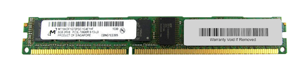 MT18KDF1G72PDZ-1G4E1HF Micron 8GB PC3-10600 DDR3-1333MHz ECC Registered CL9 240-Pin DIMM 1.35V Low Voltage Very Low Profile (VLP) Dual Rank Memory Module