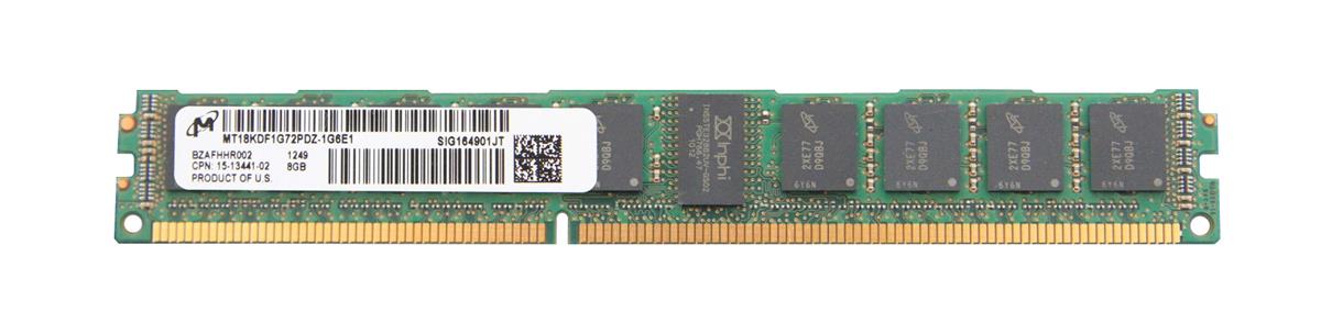 MT18KDF1G72PDZ-1G6E1 Micron 8GB PC3-12800 DDR3-1600MHz ECC Registered CL11 240-Pin DIMM Dual Rank 1.35V Low Voltage Very Low Profile (VLP) Memory Module