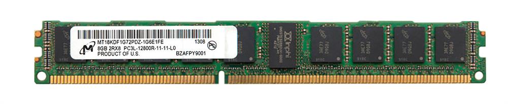 MT18KDF1G72PDZ-1G6E1FE Micron 8GB PC3-12800 DDR3-1600MHz ECC Registered CL11 240-Pin DIMM Dual Rank 1.35V Low Voltage Very Low Profile (VLP) Memory Module