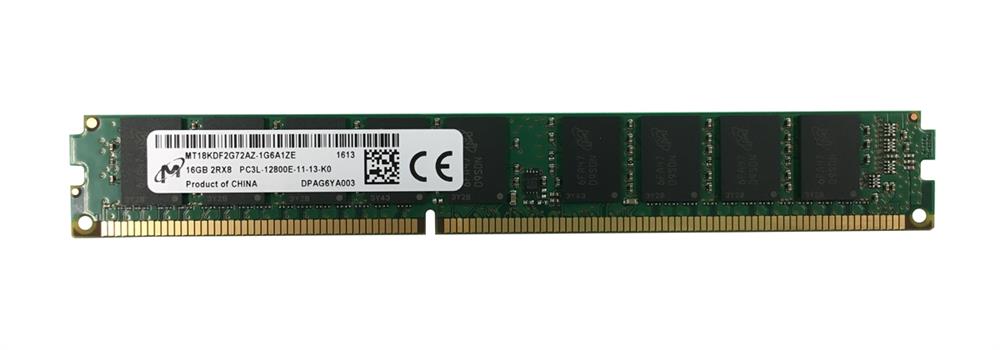 MT18KDF2G72AZ-1G6A1ZE Micron 16GB PC3-12800 DDR3-1600MHz ECC Unbuffered CL11 240-Pin DIMM 1.35V Low Voltage Very Low Profile (VLP) Dual Rank Memory Module