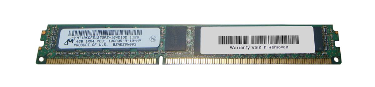 MT18KDF51272PZ-1G4D1 Micron 4GB PC3-10600 DDR3-1333MHz ECC Registered CL9 240-Pin DIMM 1.35V Low Voltage Single Rank Very Low Profile (VLP) Memory Module