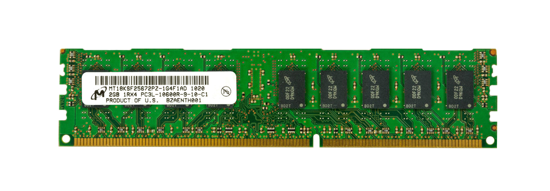 MT18KSF25672PZ-1G4F1AD Micron 2GB PC3-10600 DDR3-1333MHz ECC Registered CL9 240-Pin DIMM 1.35V Low Voltage Single Rank Memory Module