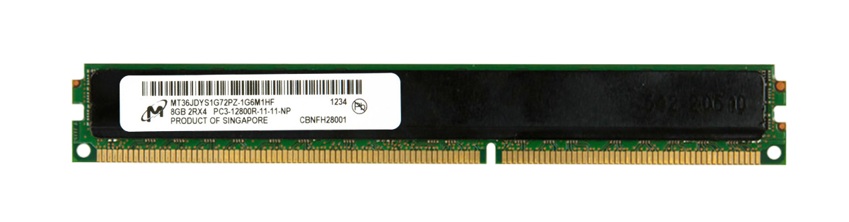 MT36JDYS1G72PZ-1G6 Micron 8GB PC3-12800 DDR3-1600MHz ECC Registered CL11 240-Pin Load Reduced DIMM Dual Rank Memory Module