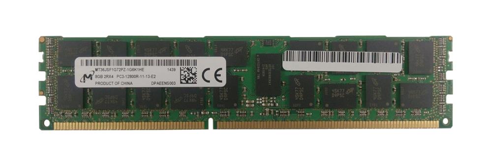 MT36JSF1G72PZ-1G6K1HE Micron 8GB PC3-12800 DDR3-1600MHz ECC Registered CL11 240-Pin DIMM Dual Rank Memory Module