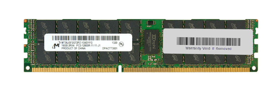 MT36JSF2G72PZ-1G6D1FG Micron 16GB PC3-12800 DDR3-1600MHz ECC Registered CL11 240-Pin DIMM Dual Rank Memory Module