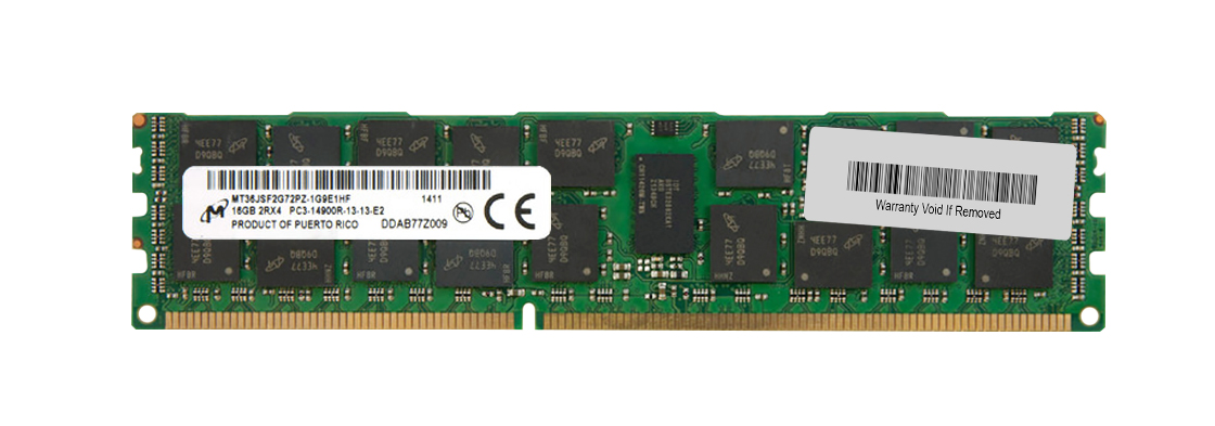 MT36JSF2G72PZ-1G9 Micron 16GB PC3-14900 DDR3-1866MHz ECC Registered CL13 240-Pin DIMM Dual Rank Memory Module