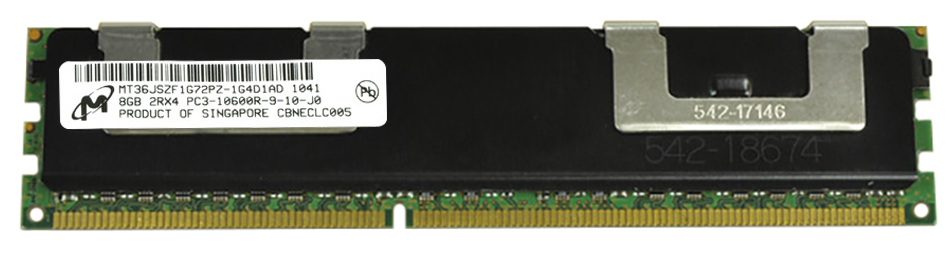 MT36JSZF1G72PZ-1G4D1 Micron 8GB PC3-10600 DDR3-1333MHz ECC Registered CL9 240-Pin DIMM Dual Rank Memory Module