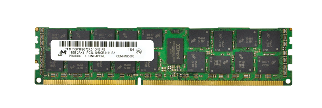 MT36KSF2G72PZ-1G4E1FE Micron 16GB PC3-10600 DDR3-1333MHz ECC Registered CL9 240-Pin DIMM 1.35v Low Voltage Dual Rank Memory Module