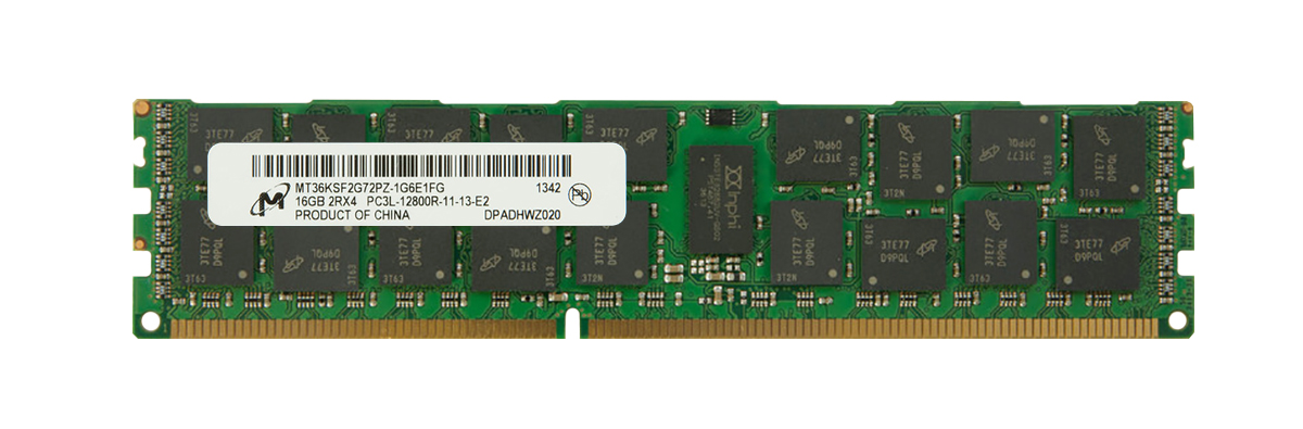 MT36KSF2G72PZ-1G6E1FG Micron 16GB PC3-12800 DDR3-1600MHz ECC Registered CL11 240-Pin DIMM 1.35V Low Voltage Dual Rank Memory Module