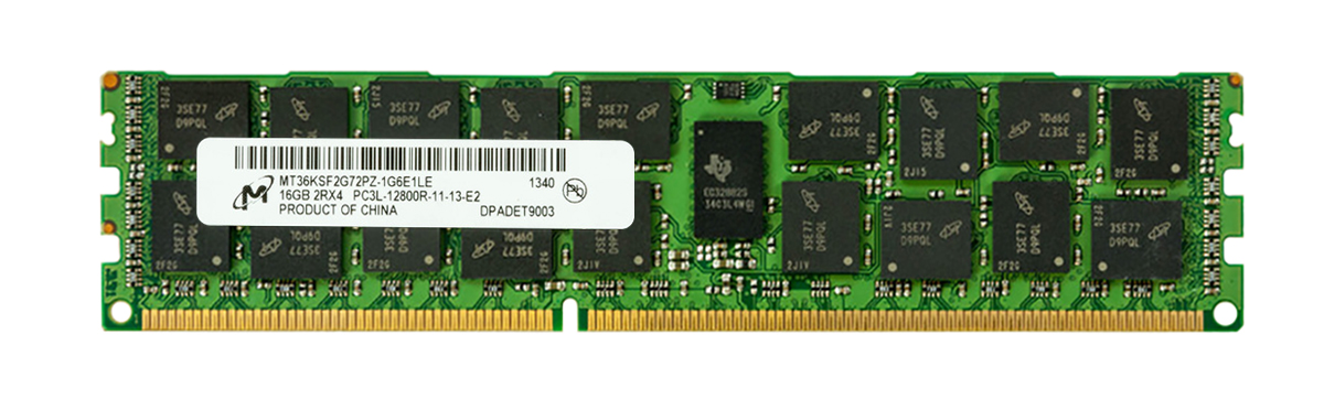 MT36KSF2G72PZ-1G6E1LE Micron 16GB PC3-12800 DDR3-1600MHz ECC Registered CL11 240-Pin DIMM 1.35V Low Voltage Dual Rank Memory Module