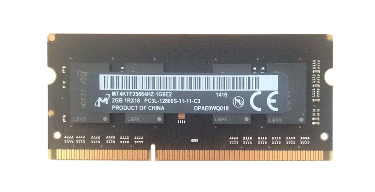 MT4KTF25664HZ-1G6E2 Micron 2GB PC3-12800 DDR3-1600MHz non-ECC Unbuffered CL11 204-Pin SoDimm 1.35v Low Voltage Single Rank Memory Module