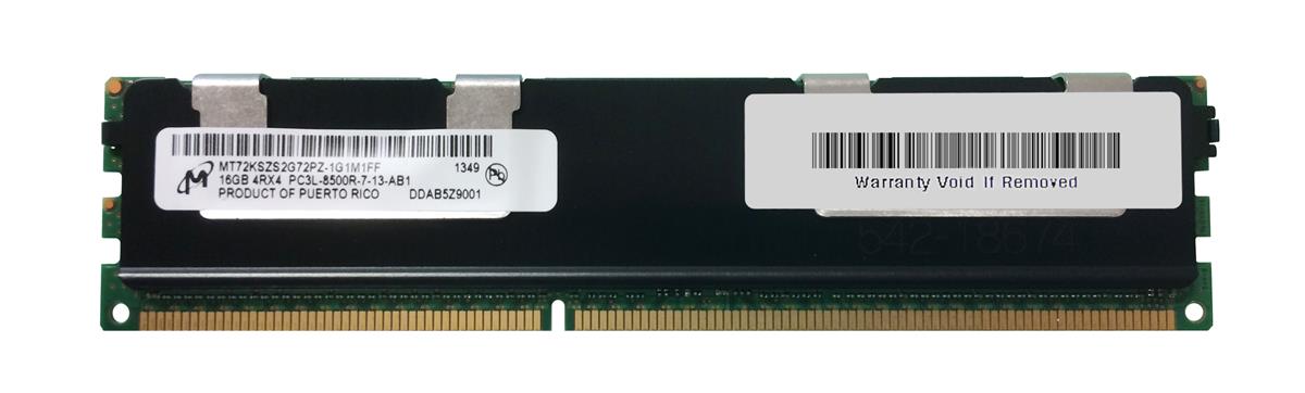 MT72KSZS2G72PZ-1G1M1FF Micron 16GB PC3-8500 DDR3-1066MHz ECC Registered CL7 240-Pin DIMM 1.35V Low Voltage Quad Rank Memory Module