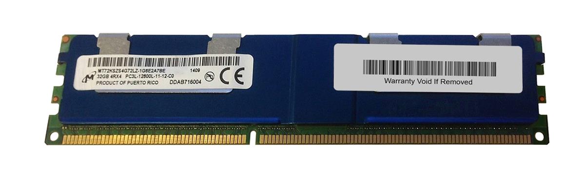 MT72KSZS4G72LZ-1G6E2A7 Micron 32GB PC3-12800 DDR3-1600MHz ECC Registered CL11 240-Pin Load Reduced DIMM 1.35V Quad Rank Memory Module