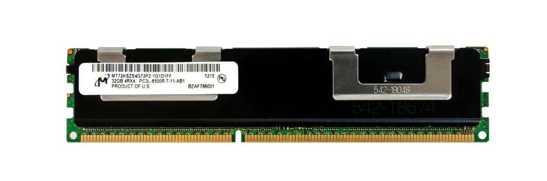 MT72KSZS4G72PZ-1G1D1FF Micron 32GB PC3-8500 DDR3-1066MHz ECC Registered CL7 240-Pin DIMM 1.35V Low Voltage Quad Rank Memory Module