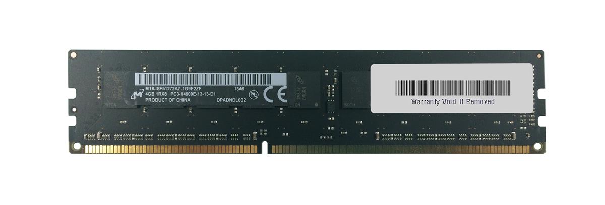 MT9JSF51272AZ-1G9E2 Micron 4GB PC3-14900 DDR3-1866MHz ECC Unbuffered CL13 240-Pin DIMM Single Rank Memory Module