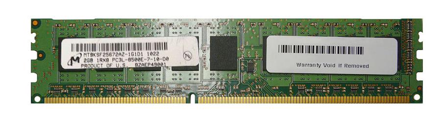 MT9KSF25672AZ-1G1 Micron 2GB PC3-8500 DDR3-1066MHz ECC Unbuffered CL7 240-Pin DIMM Single Rank Memory Module
