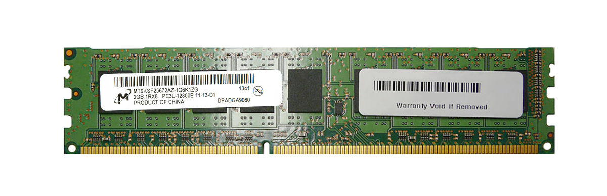 MT9KSF25672AZ-1G6K1ZG Micron 2GB PC3-12800 DDR3-1600MHz ECC Unbuffered CL11 240-Pin DIMM 1.35V Low Voltage Single Rank Memory Module