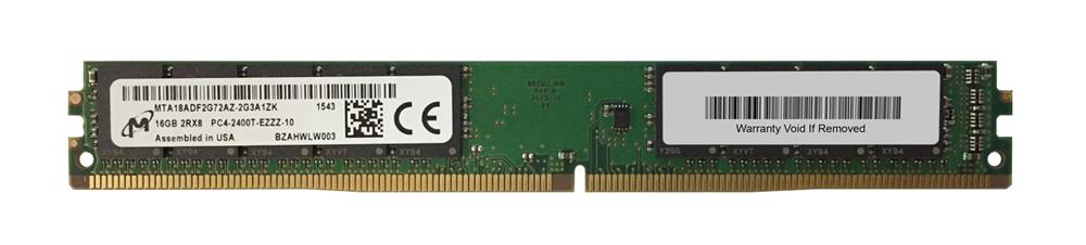MTA18ADF2G72AZ-2G3 Micron 16GB PC4-19200 DDR4-2400MHz ECC Unbuffered CL17 288-Pin DIMM 1.2V Very Low Profile (VLP) Dual Rank Memory Module