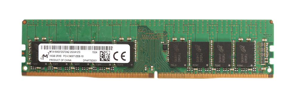MTA18ASF2G72AZ-2G3A1 Micron 16GB PC4-19200 DDR4-2400MHz ECC Unbuffered CL17 288-Pin DIMM 1.2V Dual Rank Memory Module