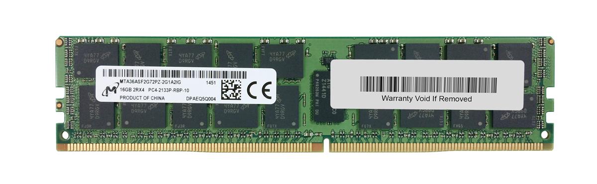 MTA36ASF2G72PZ-2G1A Micron 16GB PC4-17000 DDR4-2133MHz ECC Registered CL15 288-Pin DIMM 1.2V Dual Rank Memory Module